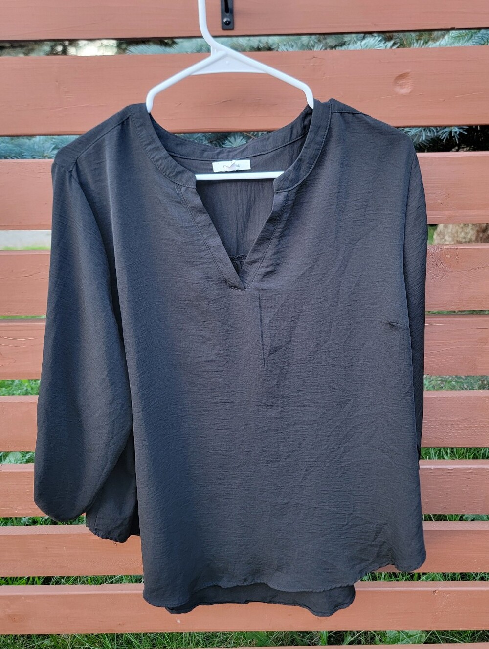 Maurices Women's Black V-Neck Blouse - Classic Pullover Top